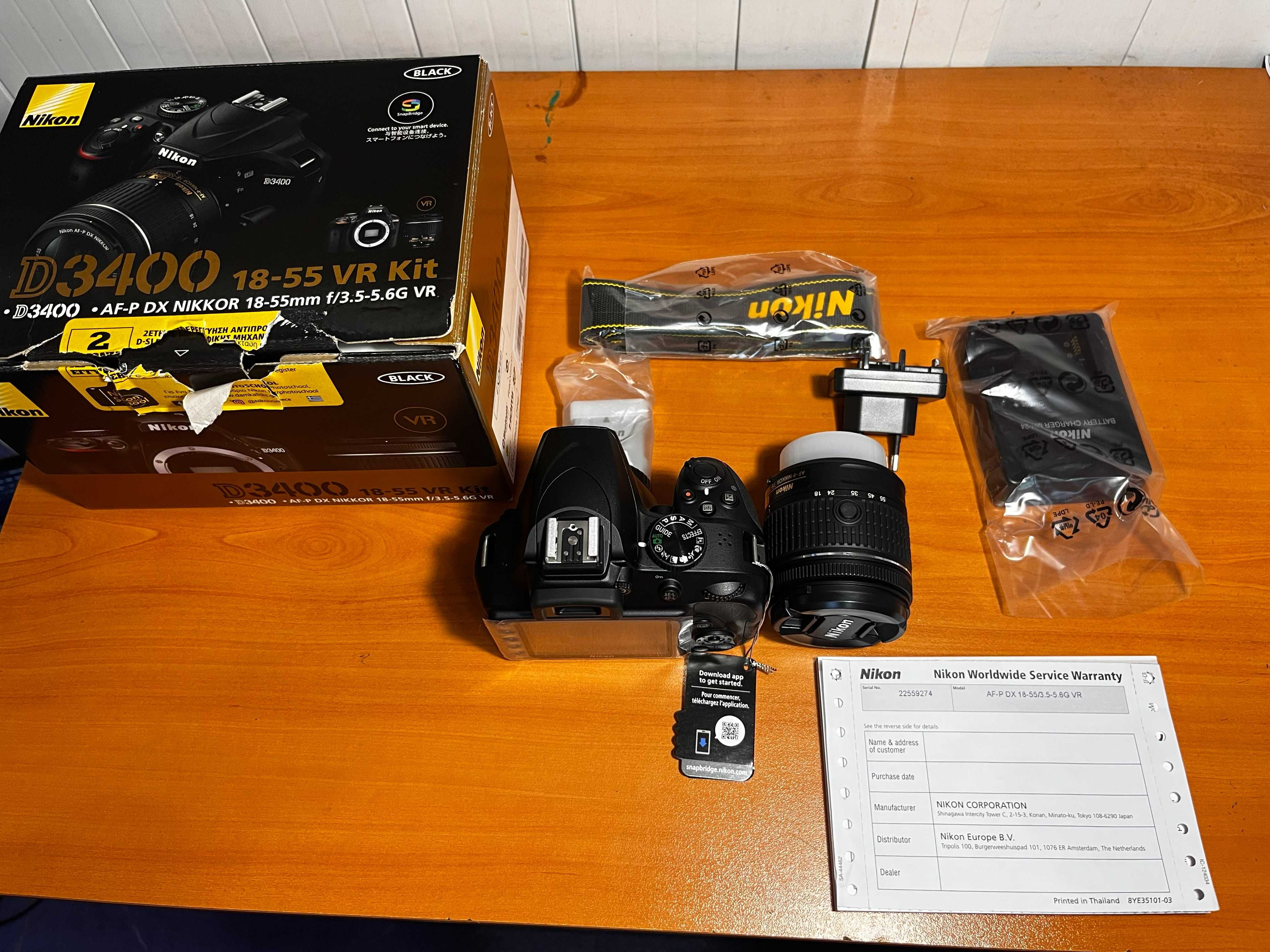 Nikon D3400 + 18-55mm VR Kit – Чисто нов!