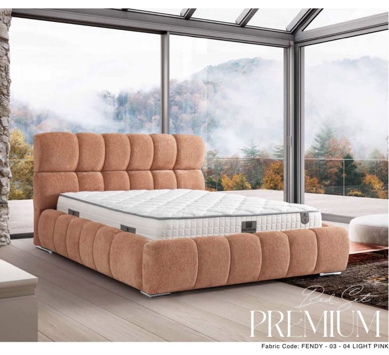 Тапицирана спалня Premium bed - Fendy 03-04 Light pink