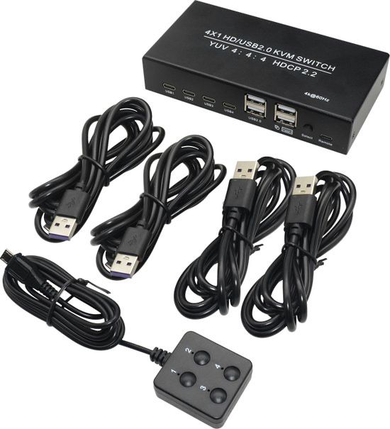 HDMI переключатель 4X1 HDMI+USB, HDMI Switch 4X1 HDMI+USB  4X4X4