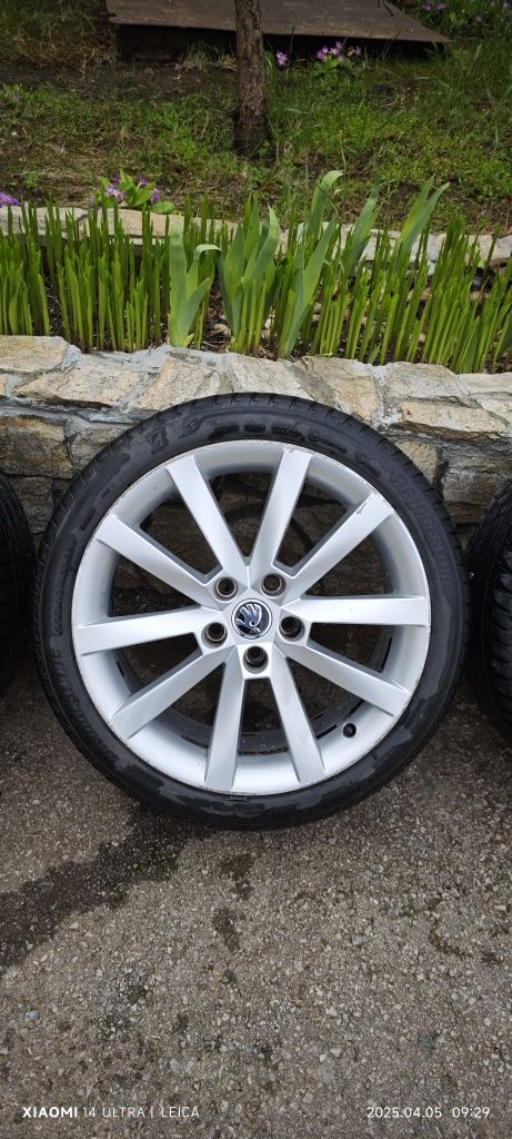 5x112 18 Borbet Skoda с летни гуми BRIDGESTONE TURANZA
