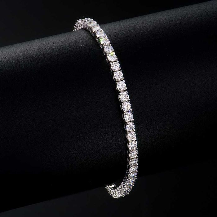 Brățară Tennis superbă din Moissanit 3mm și Argint 925