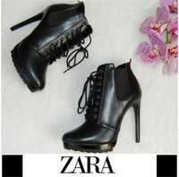 Черни боти на ток Zara