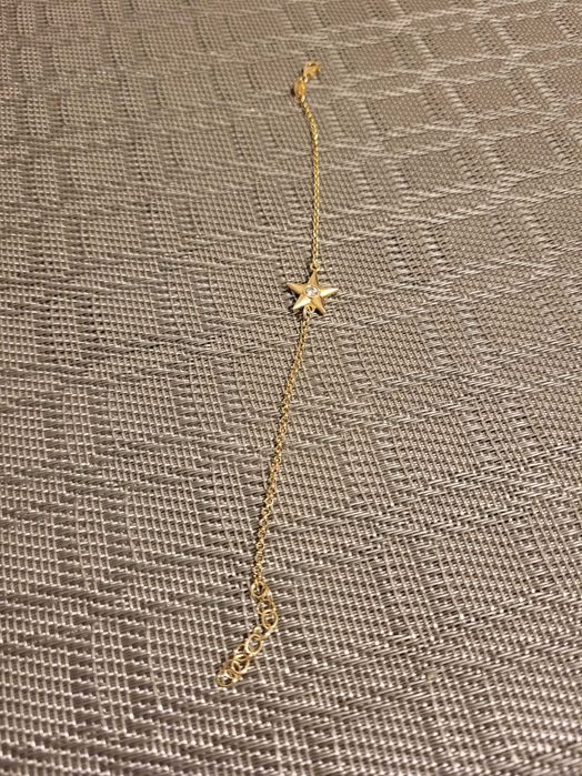 Bratara argint cu aur 18 k cu steluta si piatra