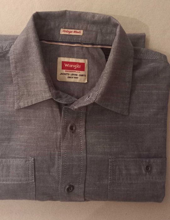 Cămașă originală Wrangler, gri, mărimea L