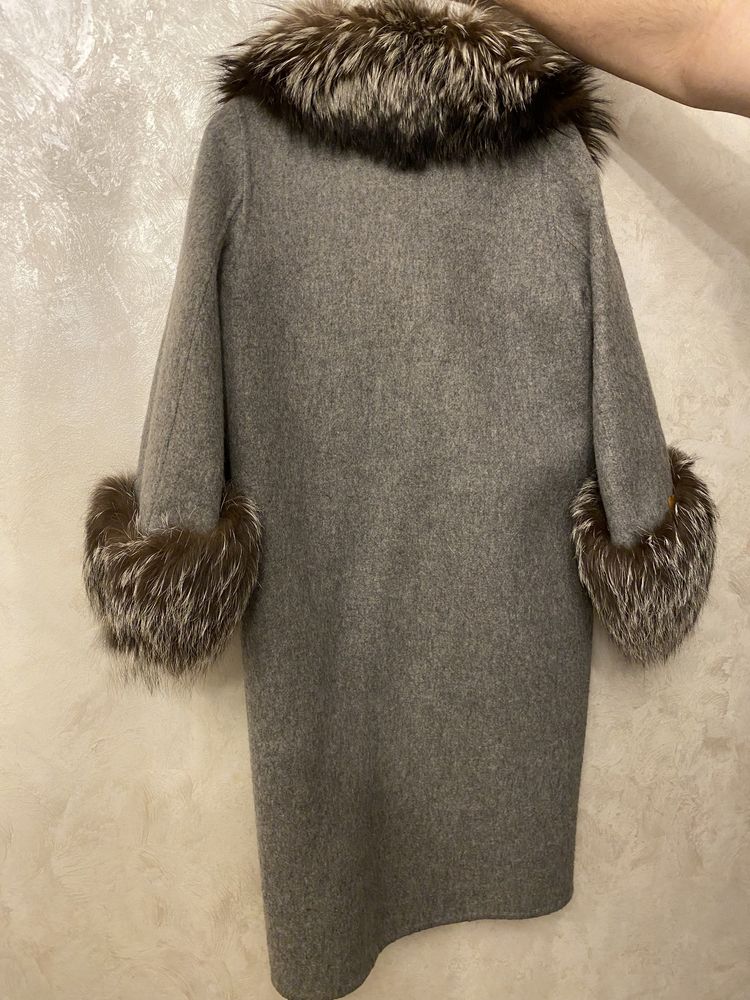 Palton alpaca gri