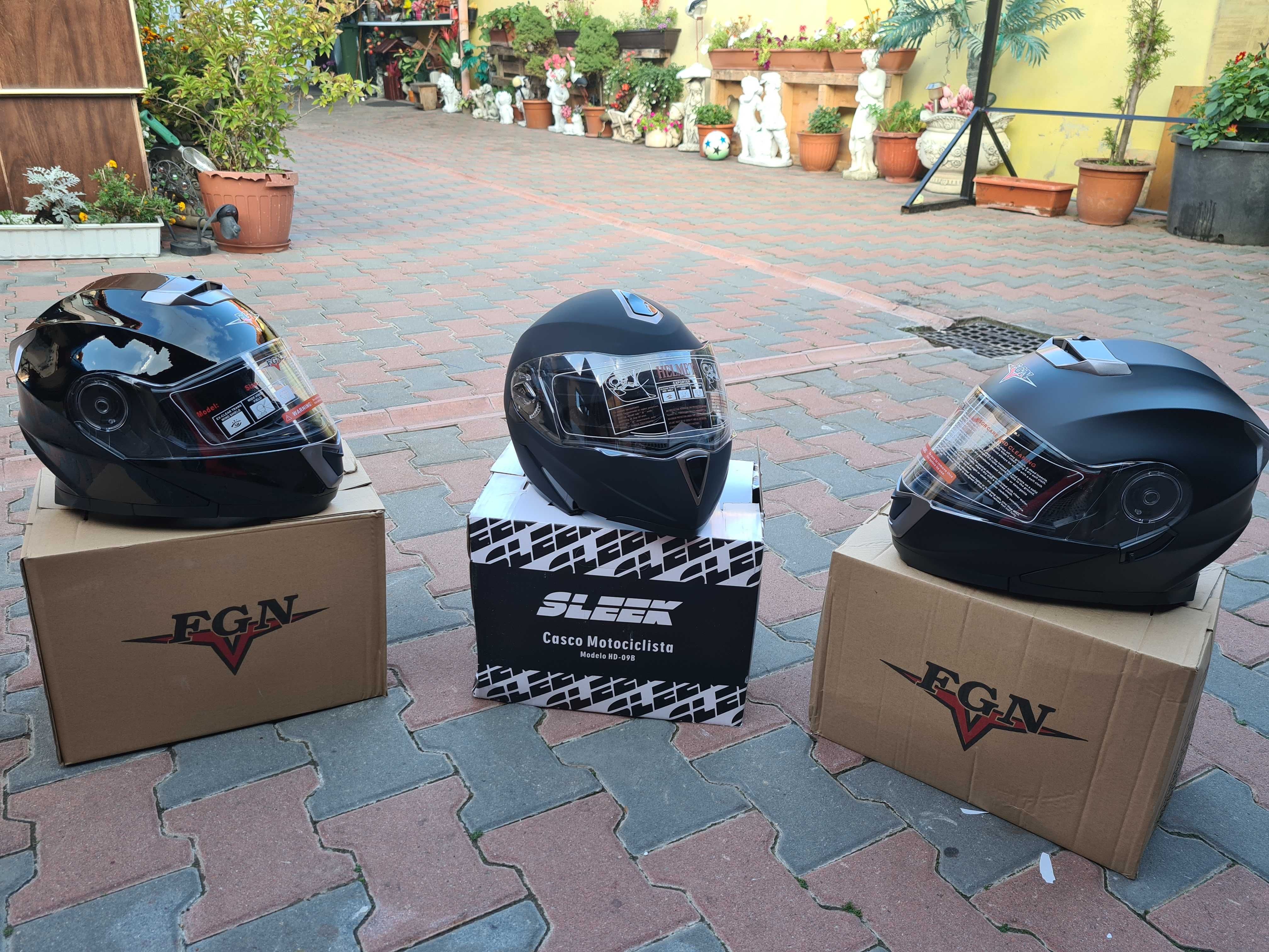 Casca Moto / Scuter cu Viziera si ochelari marimea S M L XL flip up