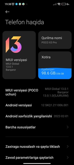 POCO x3pro 8+4 GB 256