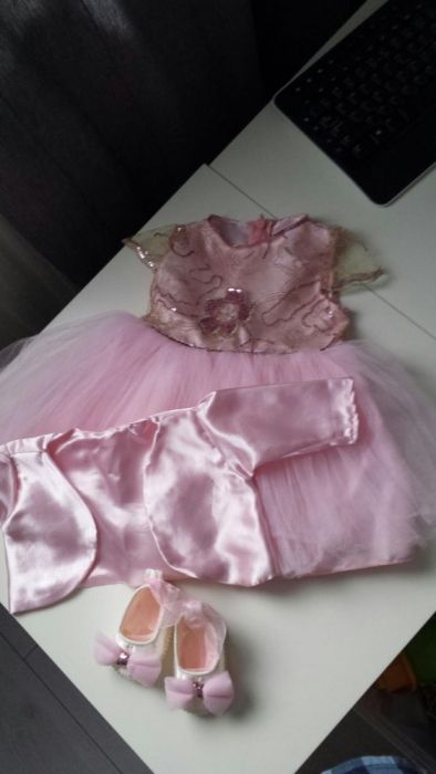 Rochiță Anne Bebe / Set rochiță, bolero + pantofiori de ocazie.