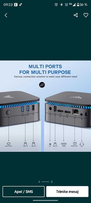 Mini PC AceMagic AK1 Pro, Intel N5105, 16GB RAM+512GB SSD