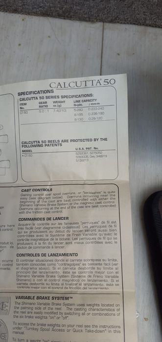 Undita demontabila si mulineta Japonia, Calcutta Shimano 50