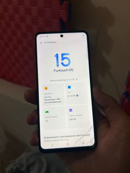 Vivo Y36 256гб озу 12гб оригнал ремонт болмаган таза телефон катпайт