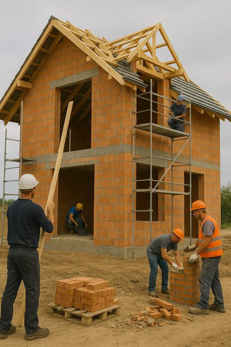 Груб строеж, фундамент, халета, боядисване, лепене на плочки