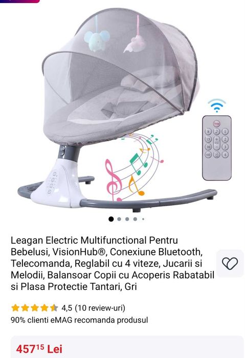 Leagăn electric  bebelusi.