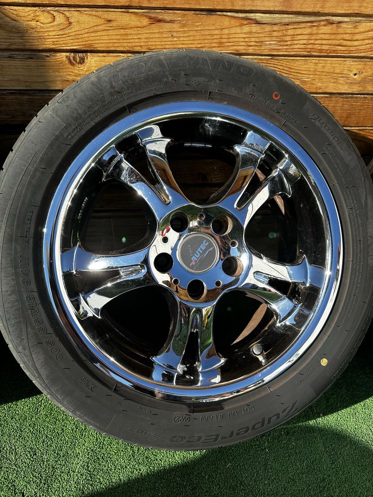 Джанти Autec 16 цола хром, 5x110 J7,5  с гуми 205/55 R16