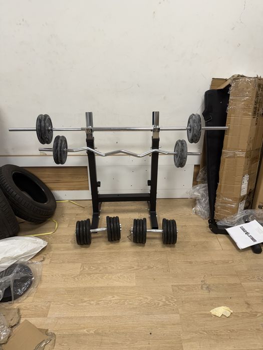 Pachet sala, gantere reglabile, bara haltera+Bara z Cauciucate noi