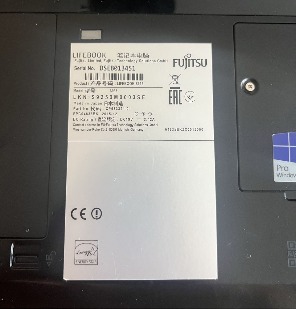 Лаптоп Fujitsu Lifebook s936 Intel i5 8 RAM