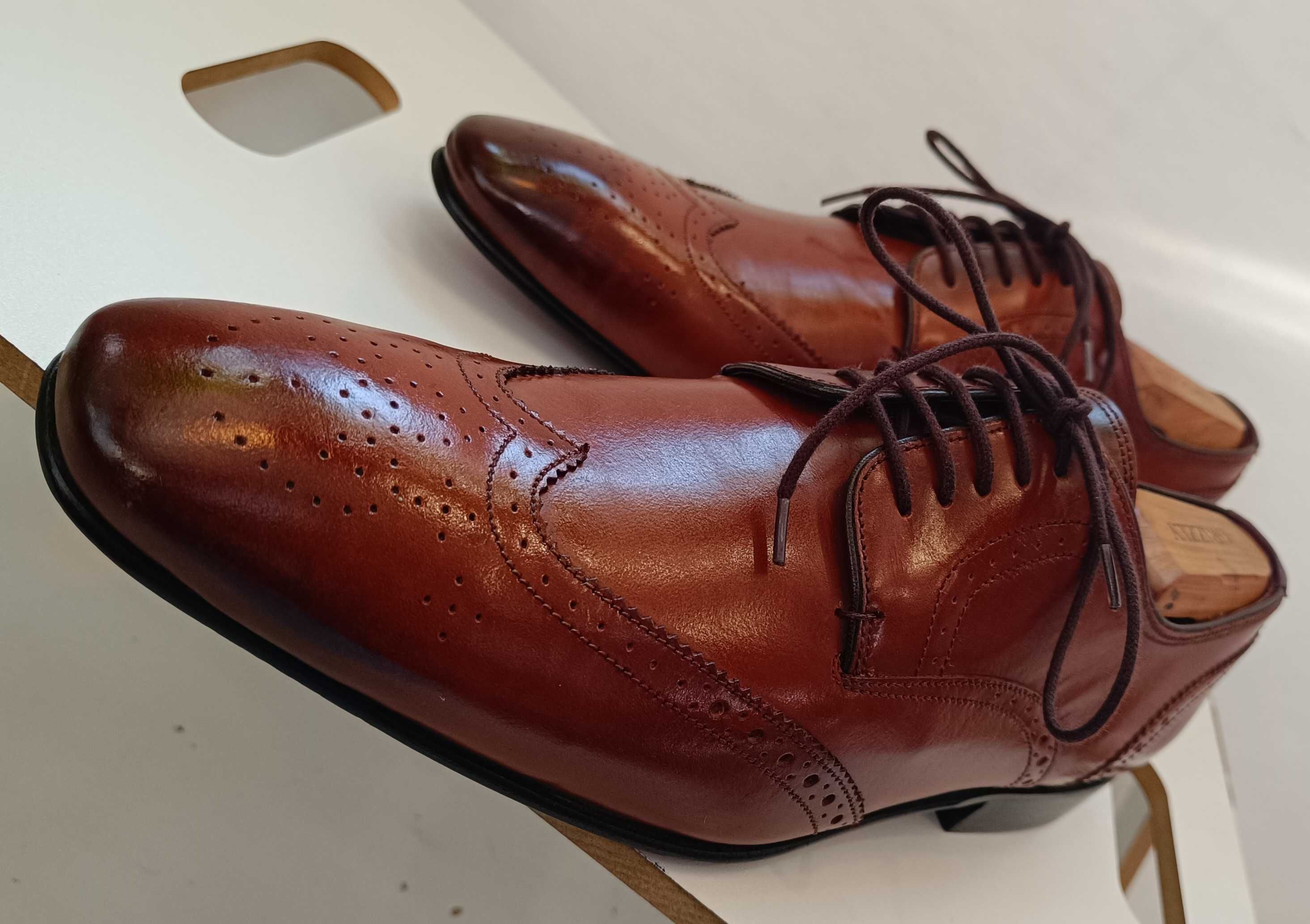 Pantofi derby 41.5 42 brogue Ted Baker London NOI piele naturala moale