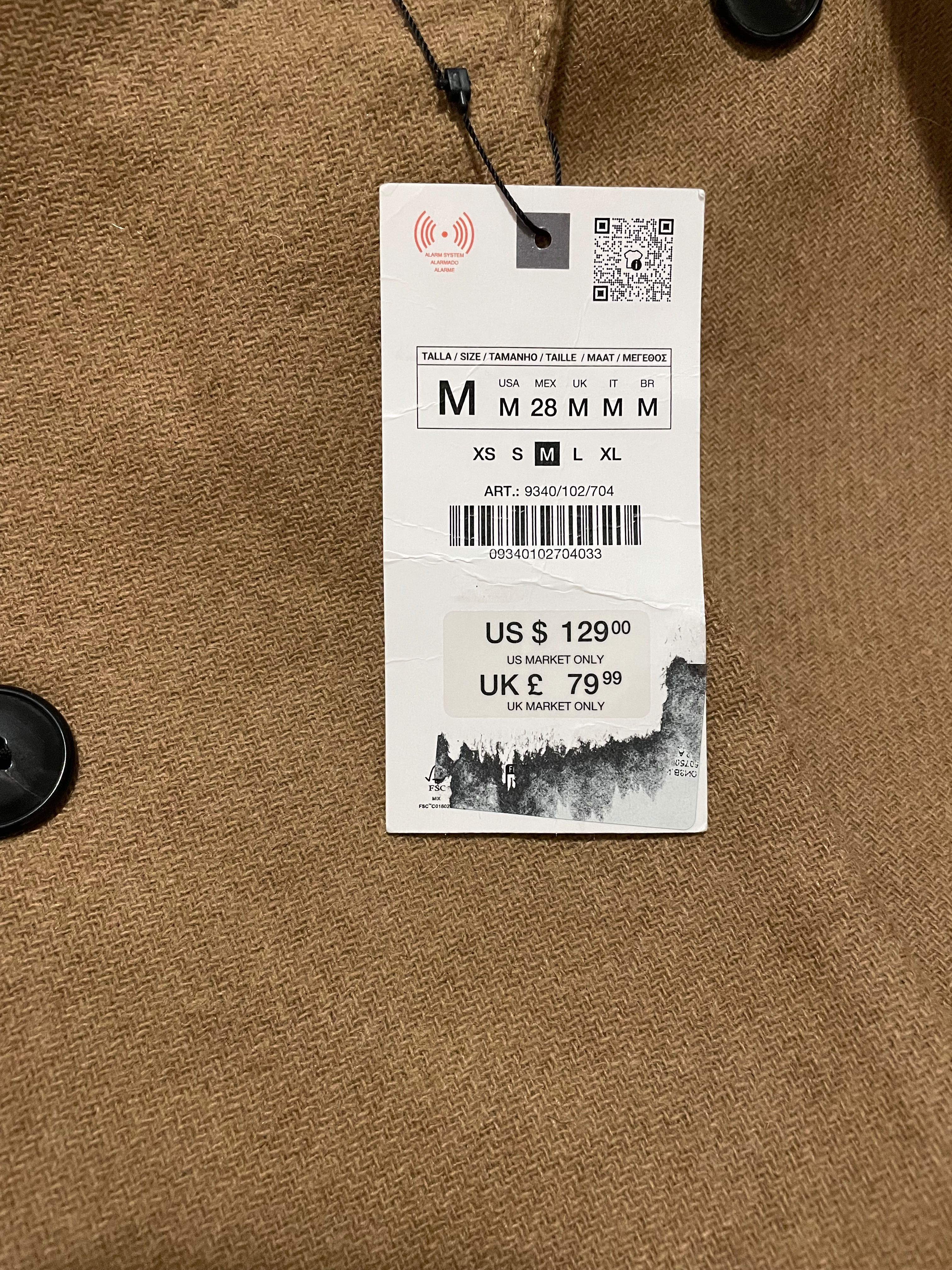 Палто Zara, ново с етикет, M