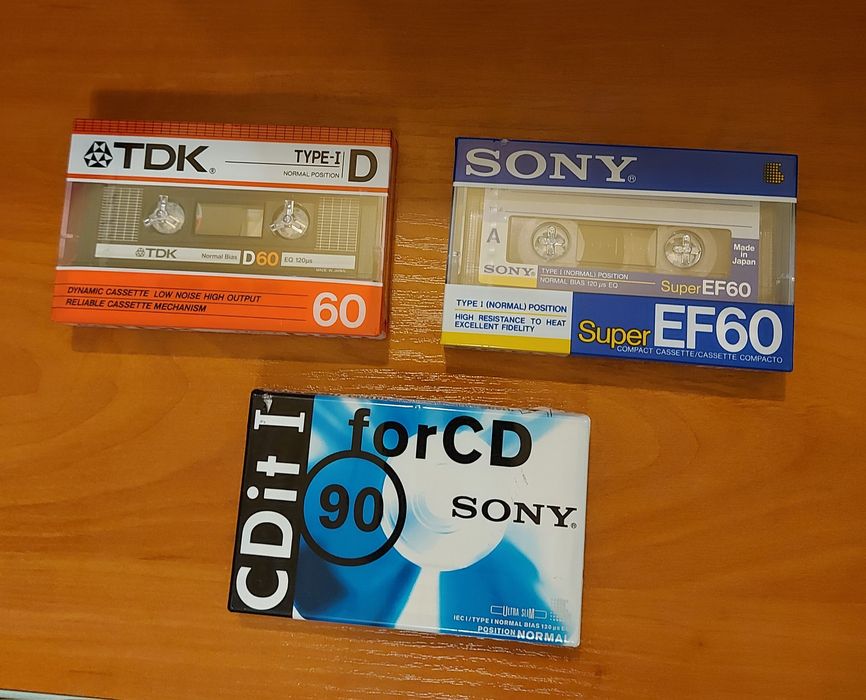 3 броя аудио касети TDK, SONY запечатани