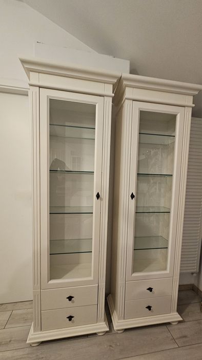 Mobila lemn masiv living culoare ivoire clasic