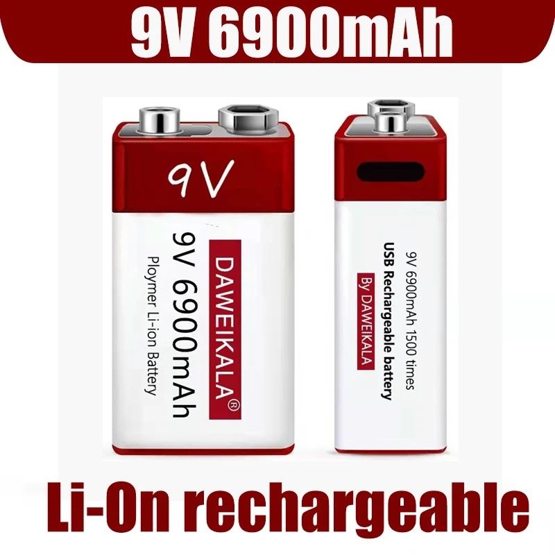 Девет волтова презареждаща се литиевойонна батерия.