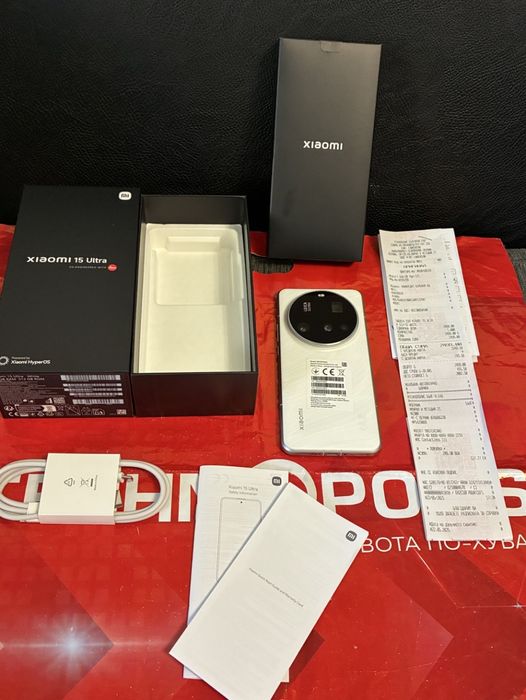 КАТО НОВ 512GB Xiaomi 15 Ultra Технополис Гаранция 2027г. White