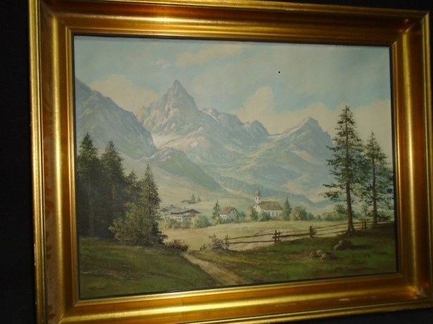 Ulei pe panza o lucrare deosebita de mari dimensiuni incadrata intr-o