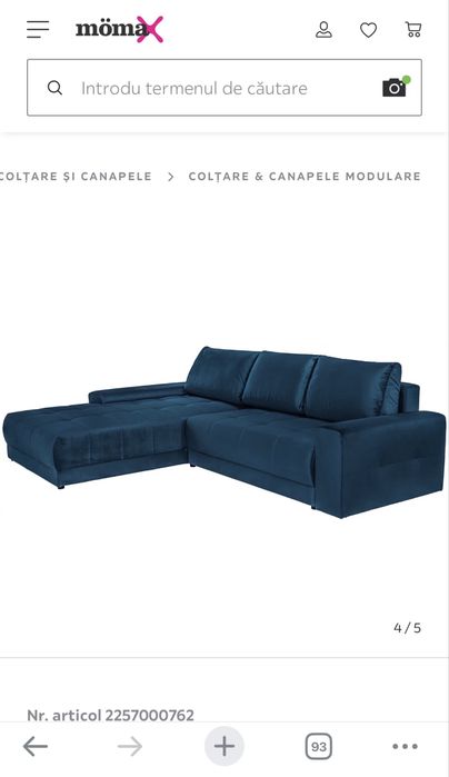 Canapea / Coltar extensibil cu lada depozitare