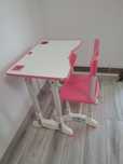 Birou si scaun copii roz cu alb set