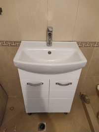 Шкаф за баня ПВЦ с мивка ш. 50 х дълб. 40 см. и смесител