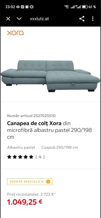 Coltar extensibil cu tetiere si cotiere reglabile