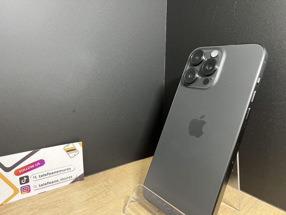 Iphone 15 Pro Max 256Gb Black Titanium 3 ani garanție, Telefoane Mureș