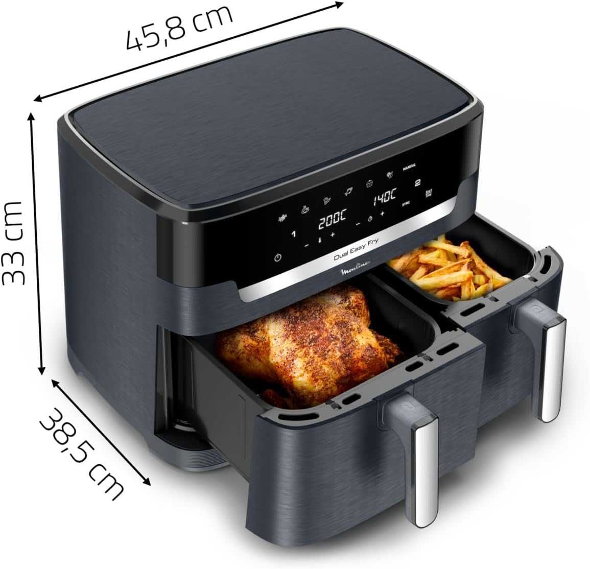 Фритюрник с горещ въздух Moulinex Dual Easy Fry XXL 11L (EZ942B)