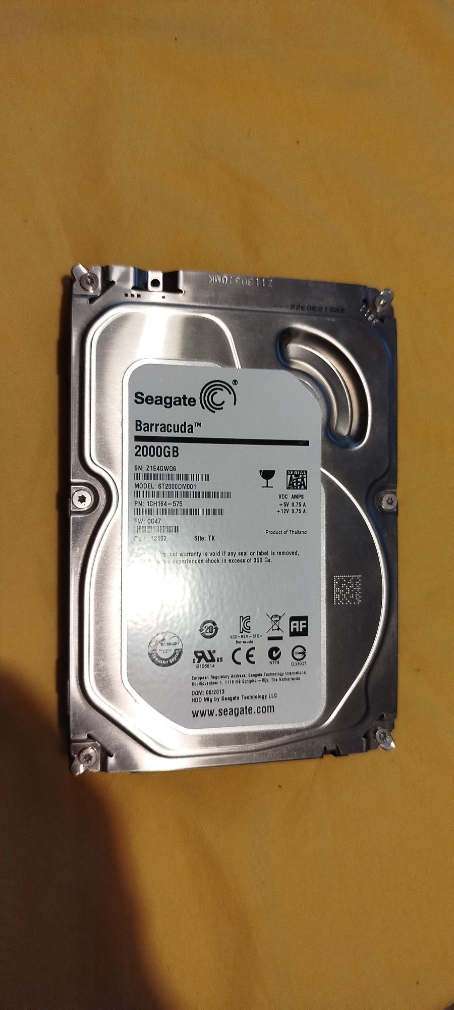 Hard disk Saegate Baracuda 2TB, 100%