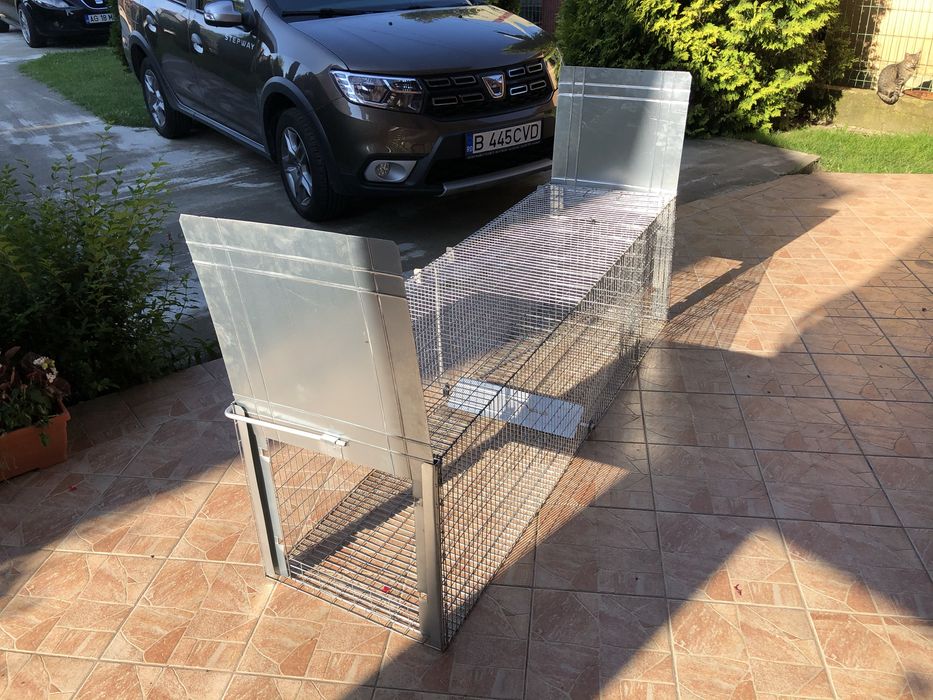 Capcana vulpi cu doua intrari -cu momeala vie 140 cm