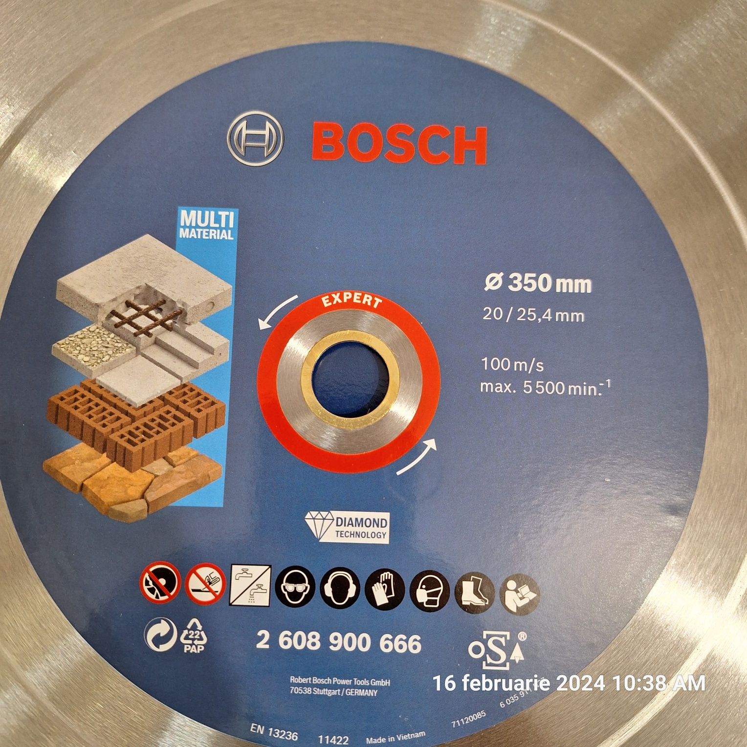Bosch Disc diamantat Expert MultiMaterial 3.3x350x20/25.4mm