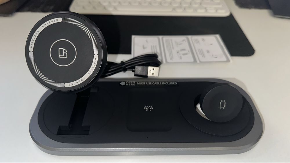 Încărcător wireless 3 in 1 Magsafe iPhone, Airpods, Apple Watch