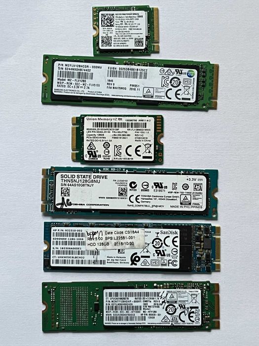 SSD 128gb m2 sata nvme Samsung, Kingston, Hynix, Intel