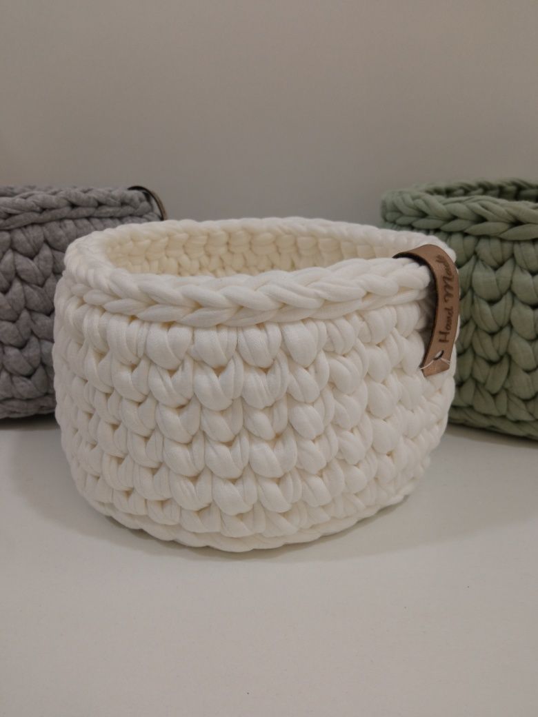 Вязанные корзинки handmade
