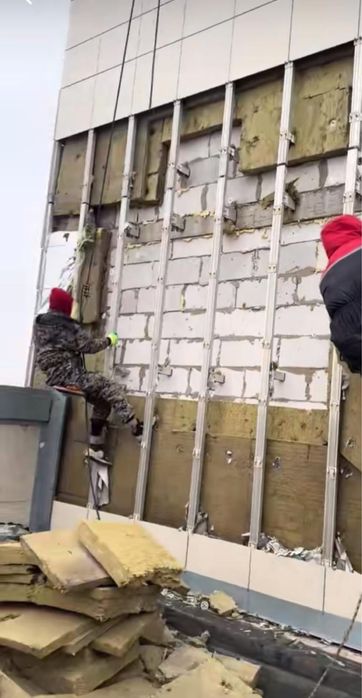 Утепление фасадов и межпанельных швов | Альпинисты