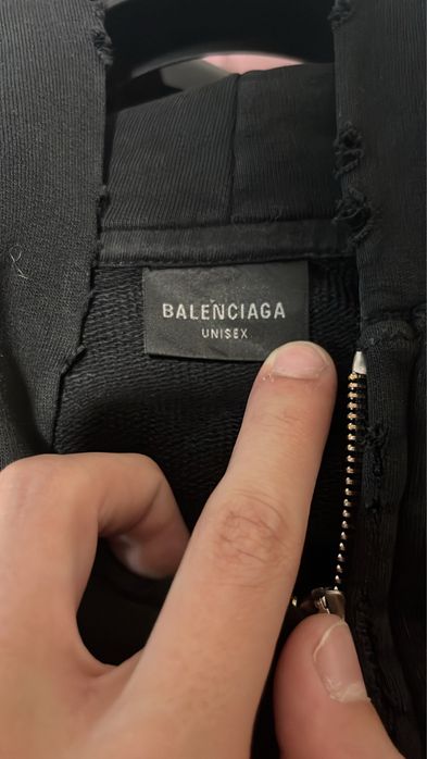 Balenciaga Mettal Zip Up Hoodie Disstresed