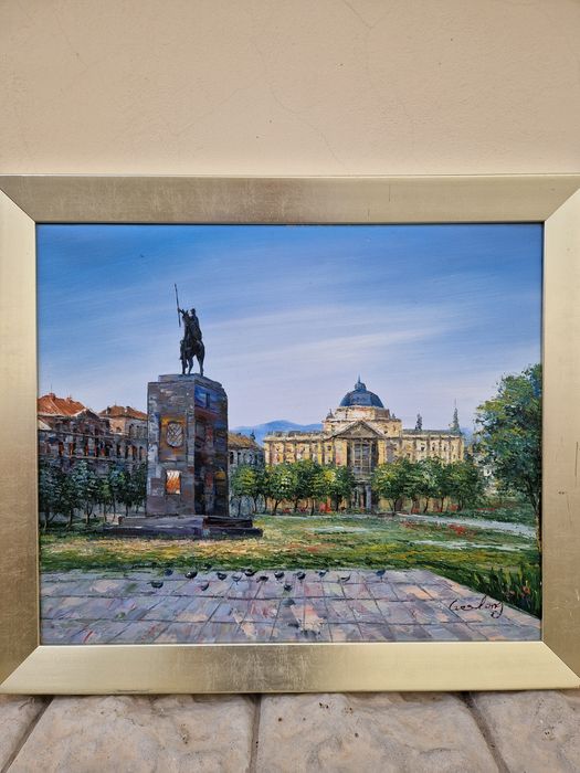Антикварна картина Масло автор платно картина пейзаж