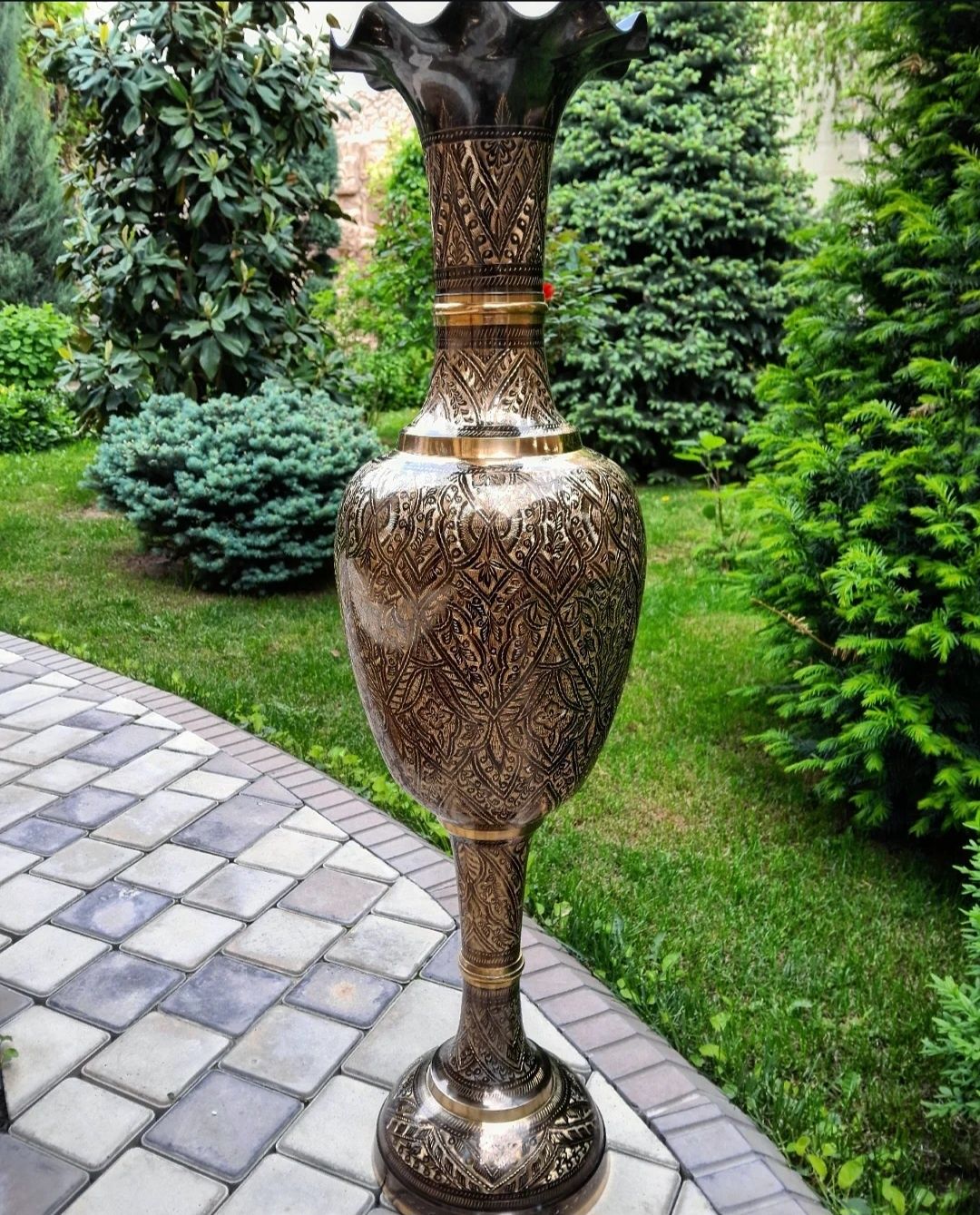 ваза из латуни чеканка Пакистан