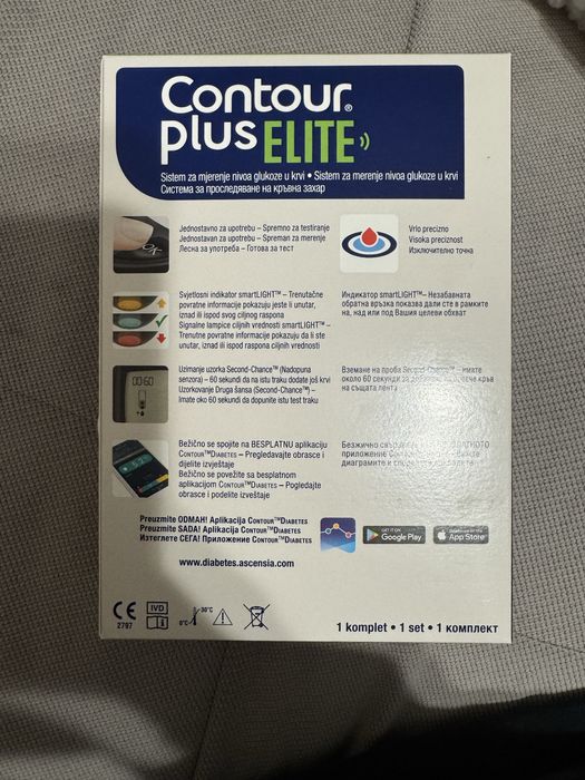 Чисто нов комплект глюкомер Contour plus elite
