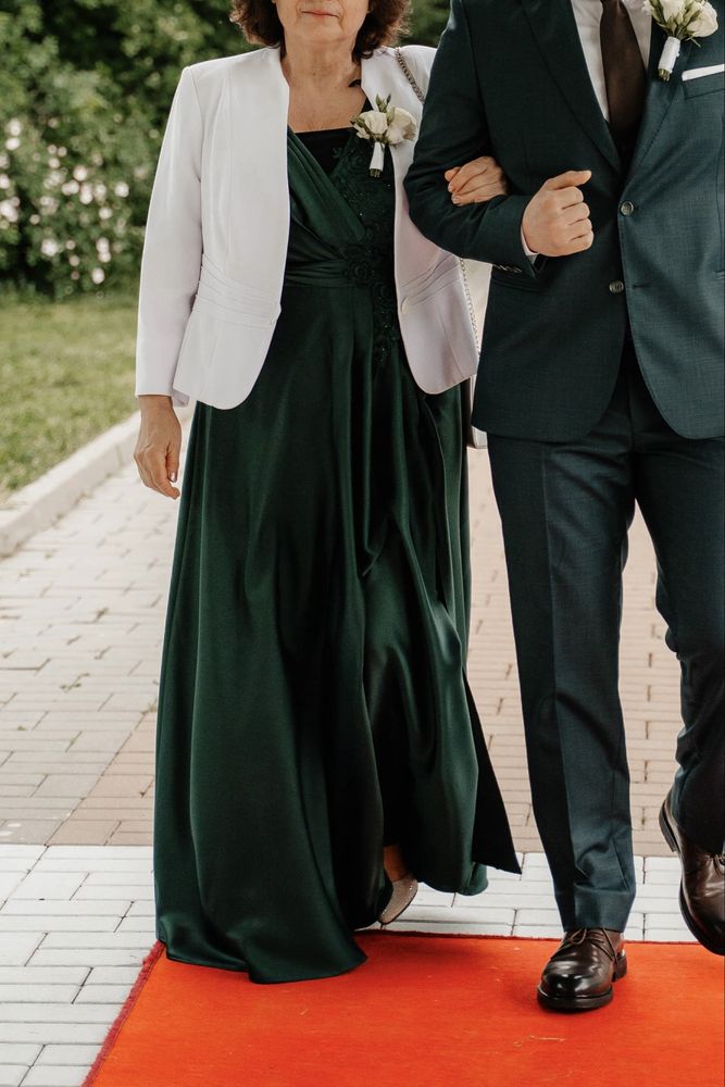Rochie elegantă de nuntă verde smarald