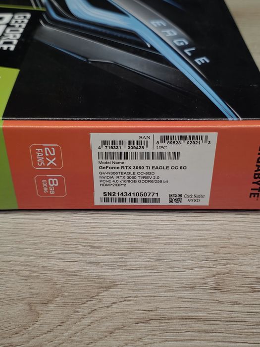 Placa Video nVidia RTX 3060ti 8gb Gigabyte Eagle OC