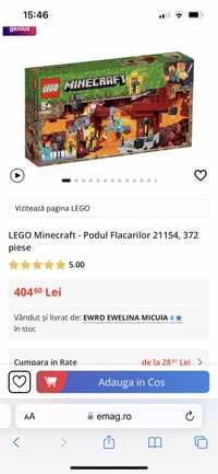 LEGO Minecraft - Podul Flacarilor 21154, 372 piese