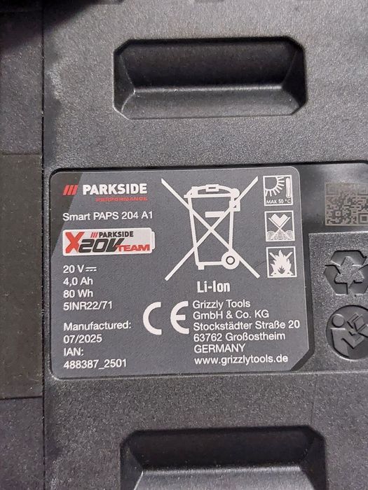 Fierastrau sabie parkside performance 20v acumulator 4 ah smart