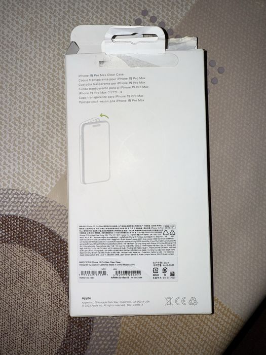 Чисто нов!Оригинален калъф Apple iPhone 15 Pro max Clear case magsafe