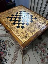 Деревянный стол для шашки, шахматы и нарды